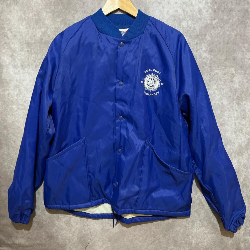 VINTAGE 1988 American Legion Nylon Windbreaker Blue Like New size L